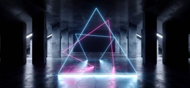 Sci Fi Neon Modern Fütüristik Canlı Kızdırma Mor Mavi Lazer Sho