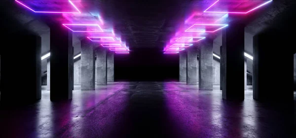 Sci Fi Neon Modern Futuristic VIbrant Glow Purple Blue Laser Sho — Stok Foto