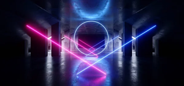 Cirkel gloed Sci Fi Neon moderne futuristische levendige gloed paars BL — Stockfoto