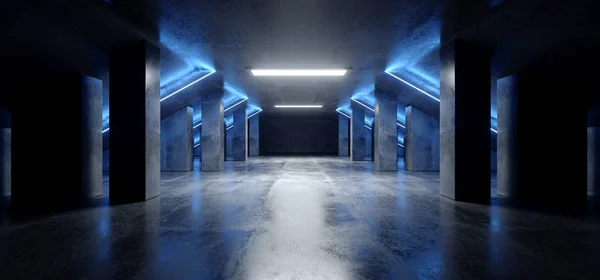 Neon Laser Blue Glowing Sci Fi Modern Dark Concrete Cement Aspha
