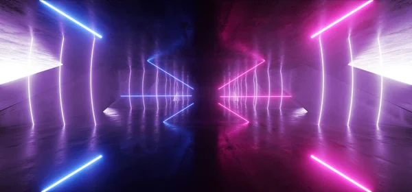 Triângulo Futurista Neon Sci Fi Fundo Lasers brilhantes Azul P — Fotografia de Stock