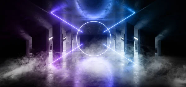 Rök cirkel glöd Sci Fi Neon moderna futuristiska pulserande glöd PUR — Stockfoto