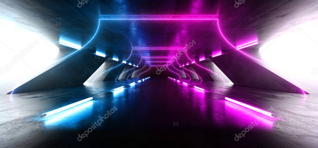 Triangle Futuristic Neon Sci Fi Background Glowing Lasers Blue P