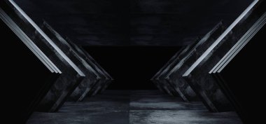 Sci Fi Fütüristik Koyu Beton Grunge Yansıtıcı Modern Alien S