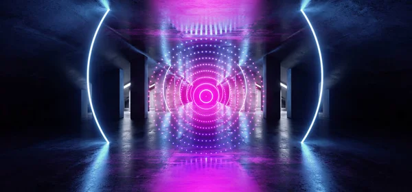 Háromszög futurisztikus lézer neon izzó lila kék rózsaszín sci fi D — Stock Fotó