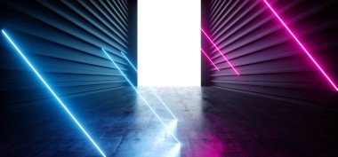 Neon Lazer Floresan Mor Mavi Fütüristik Garaj Showroom Tu