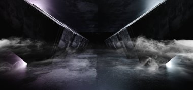 Duman Sci Fi Fütüristik Sanal Uzay Gemisi Soyut Üçgen Shap