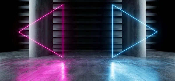 Neon Laser Fluorescent Purple Blue Futuristic Column Garage Show