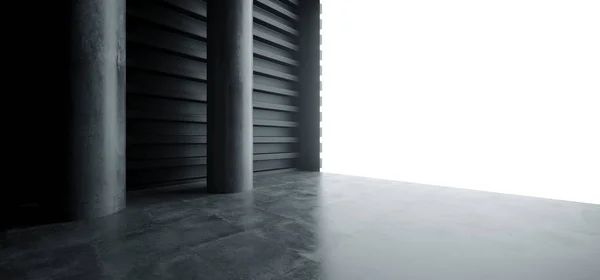 Futurisztikus modern garázs oszlopok showroom alagút folyosó concre — Stock Fotó