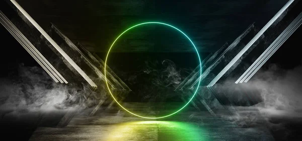 Smoke Circle Neon Rainbow Glowing Circle Sci Fi Futuristic Virtu