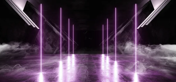 Smoke Circle Triangle lumineux violet néon Sci Fi Virt futuriste — Photo