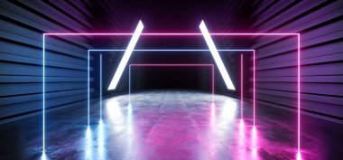 Sci Fi Neon Mor Mavi Fütüristik Canlı Floresan Alien Spa
