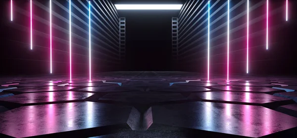 Sci Fi Neon Mor Mavi Fütüristik Canlı Floresan Alien Spa — Stok fotoğraf