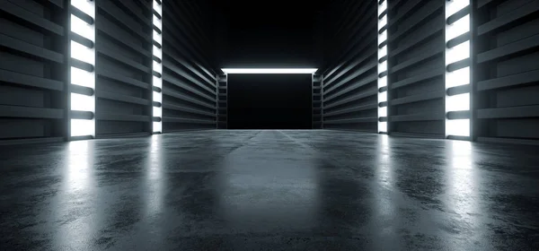 Fütüristik Modern Sci Fi Beton Koridor Koridor tünel wareho