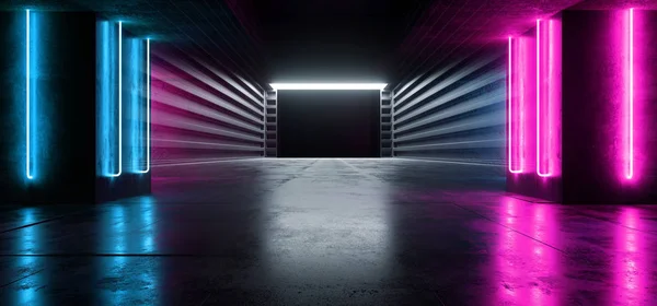Sci Fi Neon lila blå futuristiska pulserande fluorescerande främmande Spa — Stockfoto