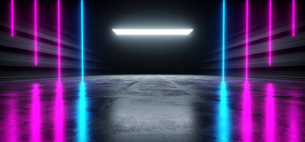 공상 과학 Fi 네온 퍼플 블루 미래 활기찬 형광 외계인 스파 — 스톡 사진