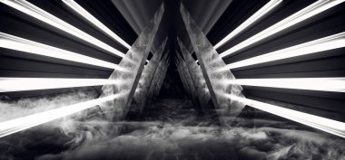 Sahne Fütüristik Sci Fi Duman Neon Lazer Uzay Gemisi Gelecek Dark C