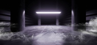 Sahne Fütüristik Sci Fi Duman Neon Lazer Uzay Gemisi Gelecek Dark C