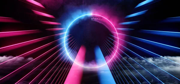 Circle Psychedelic Sci Fi Smoke Neon Laser Spaceship Future Dark