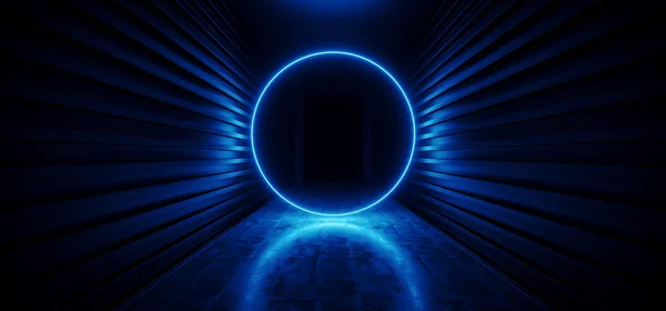 Futur cercle laser lumineux néon vibrant science-fiction futuriste Corri — Photo