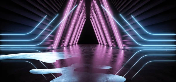 Future Triangle Neon Glow Retro Purple Blue Modern Sci Fi Futuri