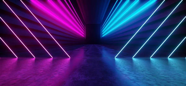 Futurista Neon escuro fase de construção brilho roxo azul retro M — Fotografia de Stock
