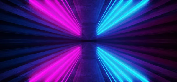 Futuristic Neon Dark Stage Construction Glow Purple Blue Retro M