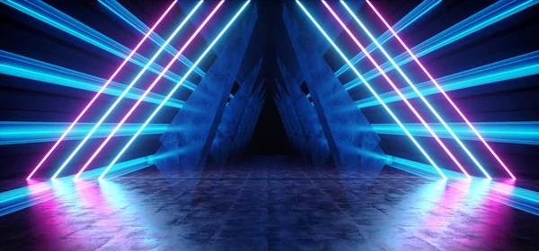 Futuristic Neon Dark Stage Construction Glow Purple Blue Retro M — Stock Photo, Image