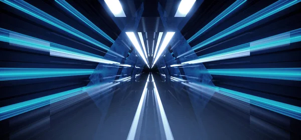 Neon Dark Stage Construction Glow Blue Retro Modern Sci Fi Futur —  Fotos de Stock