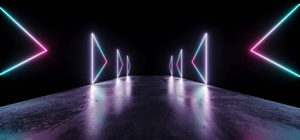 Future Arrows Neon Show Vibrant Glow Purple Blue Modern Futurist