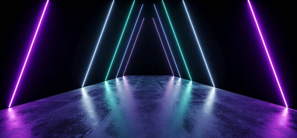 Éjszakai neon show élénk Glow lila kék modern futurisztikus — Stock Fotó