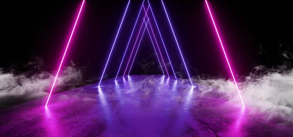 Dym przyszłość Night Neon pokaz żywy blask purpurowy niebieski Modern FUT — Zdjęcie stockowe
