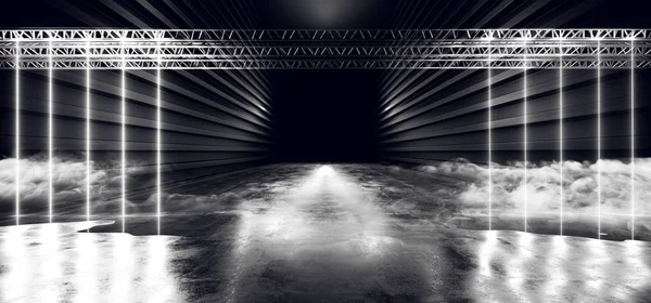 Smoke Laser Show Stage Neon Retro Modern Sci Fi Futuristic Elega — Stock Photo, Image