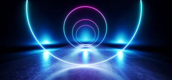 Stage Circle Futuristic Blue Purple Neon Glow Sci Fi  VIbrant Da