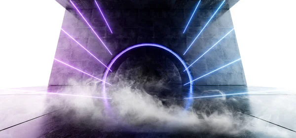 Smoke Sci Fi Circle Neon Glowing Vibrant Laser Beam Virtual Ligh