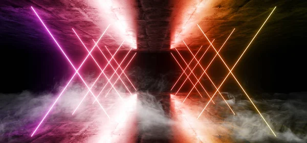 Smoke Realidade Virtual Futurista Moderna Elegante Neon Glowing Sci — Fotografia de Stock