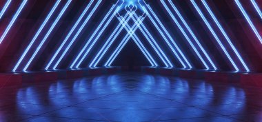 Üçgen Dark Fütüristik Sci Fi Alien Spaceship Neon Club Retro 