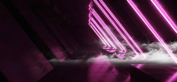 Duman Sanal Gerçeklik Fütüristik Modern Zarif Neon Parlayan Sci — Stok fotoğraf
