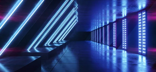 Realtà Virtuale Futuristica Moderna Elegante Neon Illuminante Fantascienza La — Foto Stock