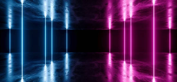 Futurista Sci Fi néon brilhante roxo azul laser caótico Abstrac — Fotografia de Stock