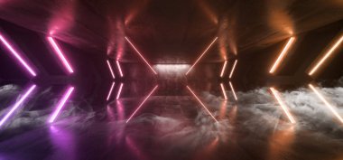 Duman Sci Fi Fütüristik Ok Şekilli Neon Işıklar Canlı Parlayan