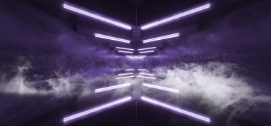 Duman Sci Fi Fütüristik Ok Şekilli Neon Işıklar Canlı Parlayan