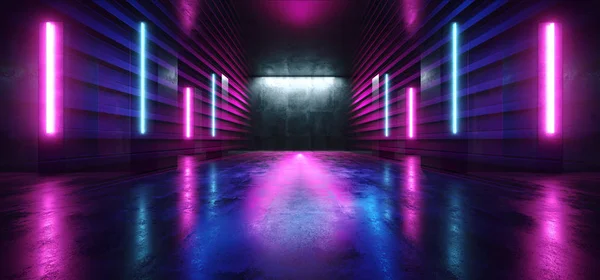 Neon Lights futurisztikus sci fi lila kék vonal alakú izzó VI — Stock Fotó