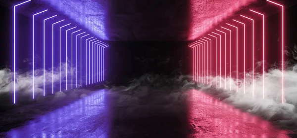 Kouř budoucí neonové světla grafika zářící fialový modrý pulzující vir — Stock fotografie