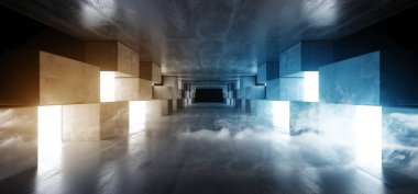 Duman Sarı Mor Fütüristik Beton Grunge Reflektif Koyu E