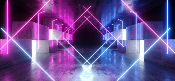 Neon lichten afbeelding gloeiende paars blauw levendige virtuele Sci Fi F — Stockfoto