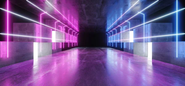 Lumières au néon Graphic Glowing Purple Blue Vibrant Virtual Sci Fi F — Photo