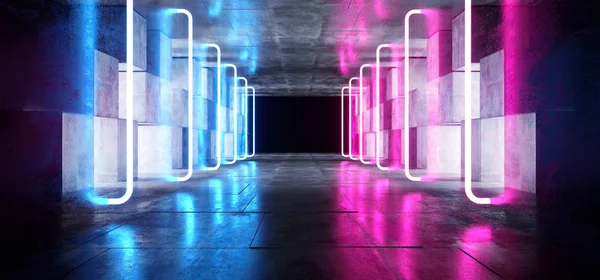 Neon Lights Grafik Bersinar Purple Blue Vibrant Virtual Sci Fi F — Stok Foto
