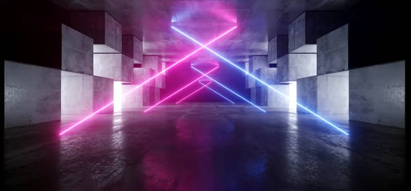 Neon Lights Triangle graficzny świecący fioletowy niebieski żywy wirtualny — Zdjęcie stockowe