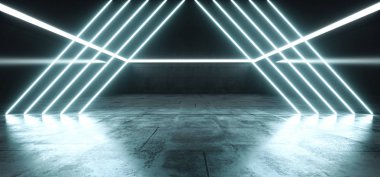 Neon Işıklar Sci Fi Parlayan Beyaz Mavi Lazerler Modern Fütüristik S